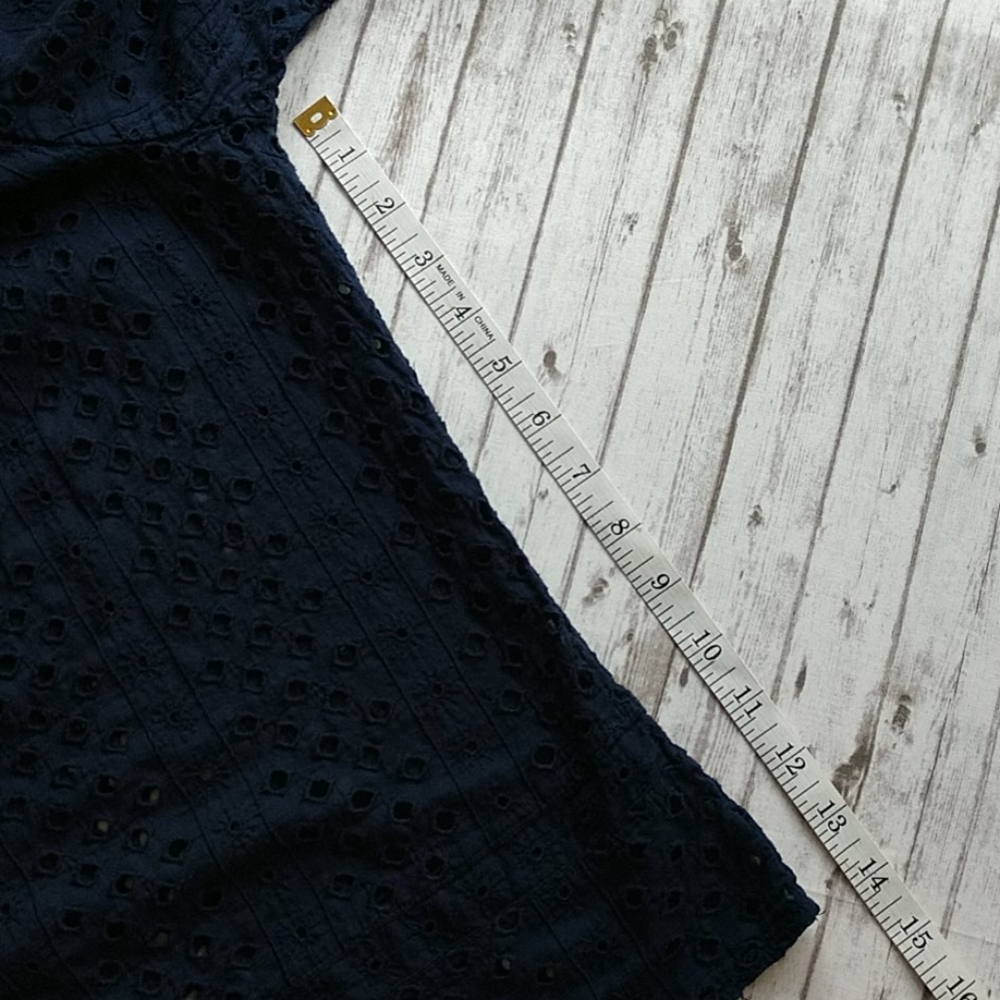 Lucky Brand Navy Blue 3/4 Sleeve Blouse - Picture 6 of 8